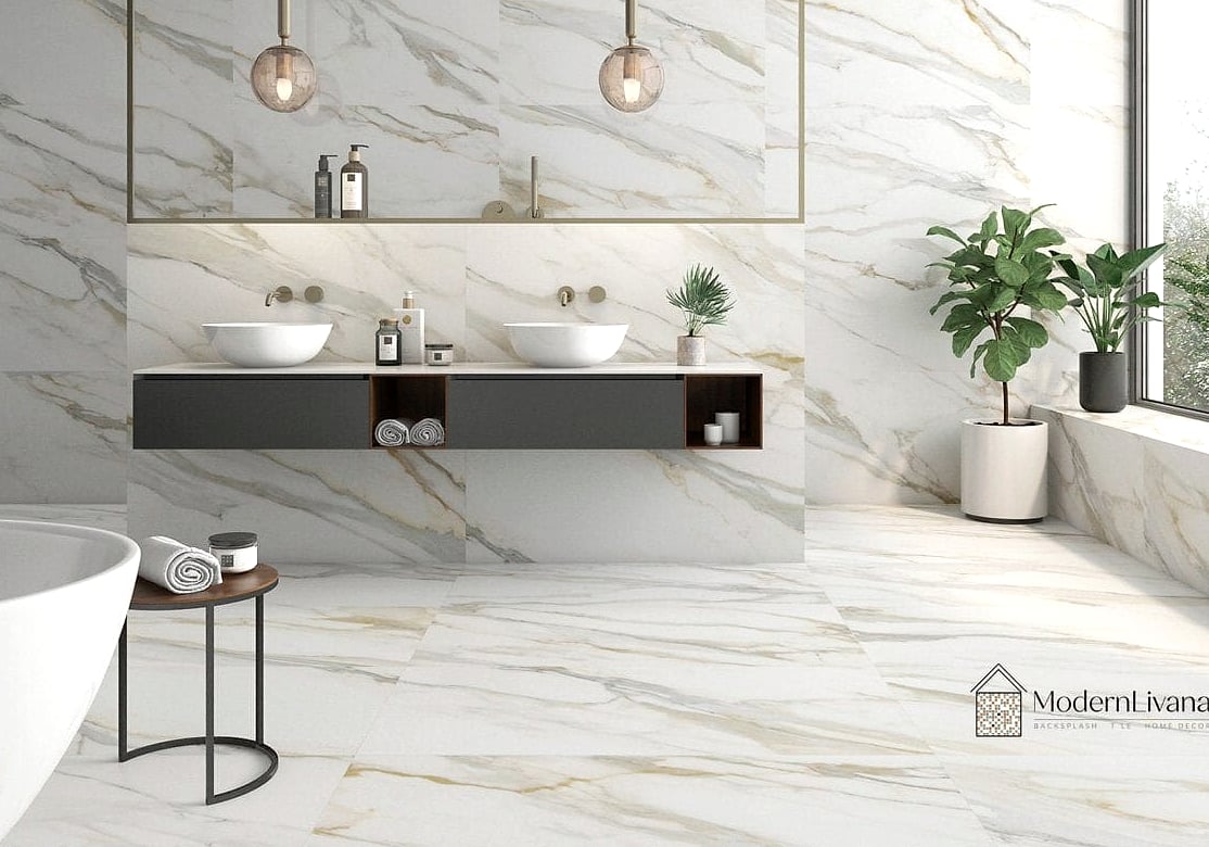 Matte and Glossy Glazed Tile Combination