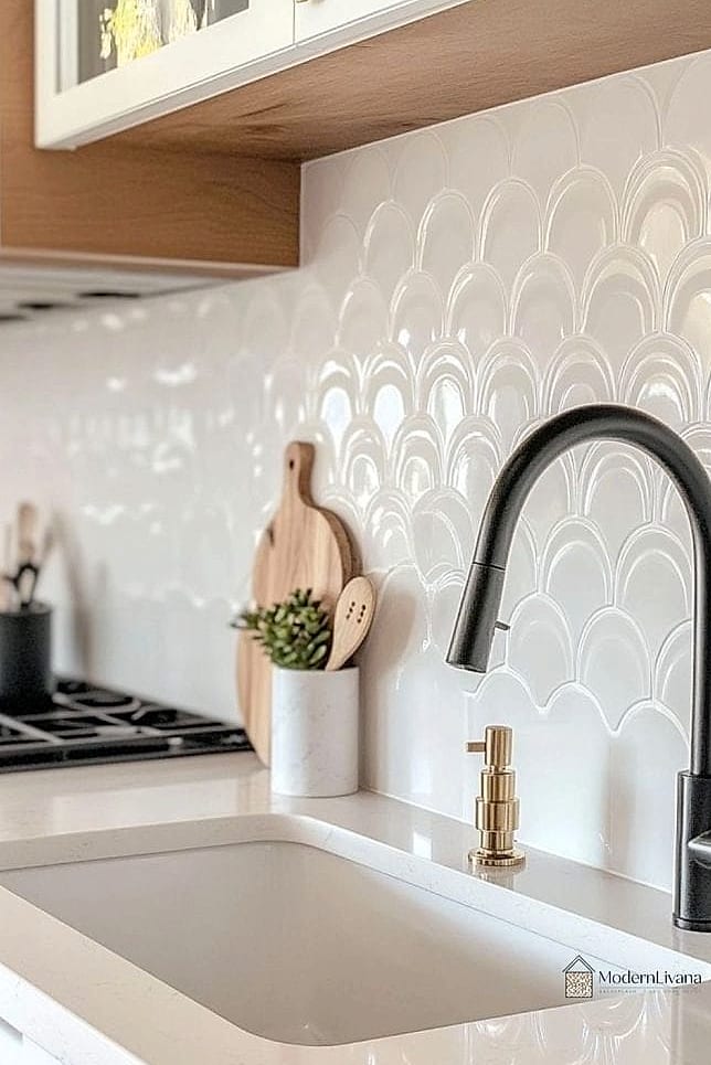 20 White Backsplash Ideas That Will Transform Your Space 9 Matte White Backsplash with Soft Texture