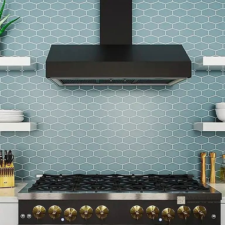 Metallic Accents Between Tiles