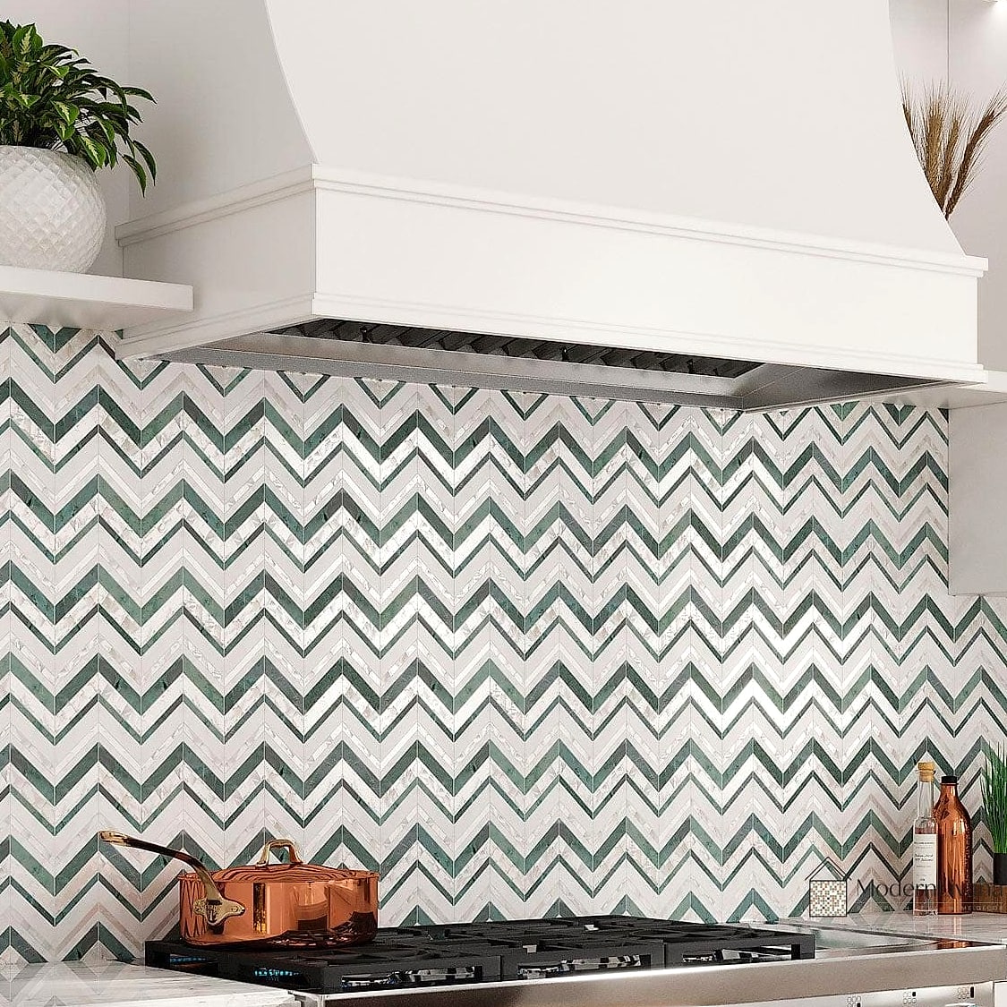 Mini Chevron Tiles for a Delicate Look