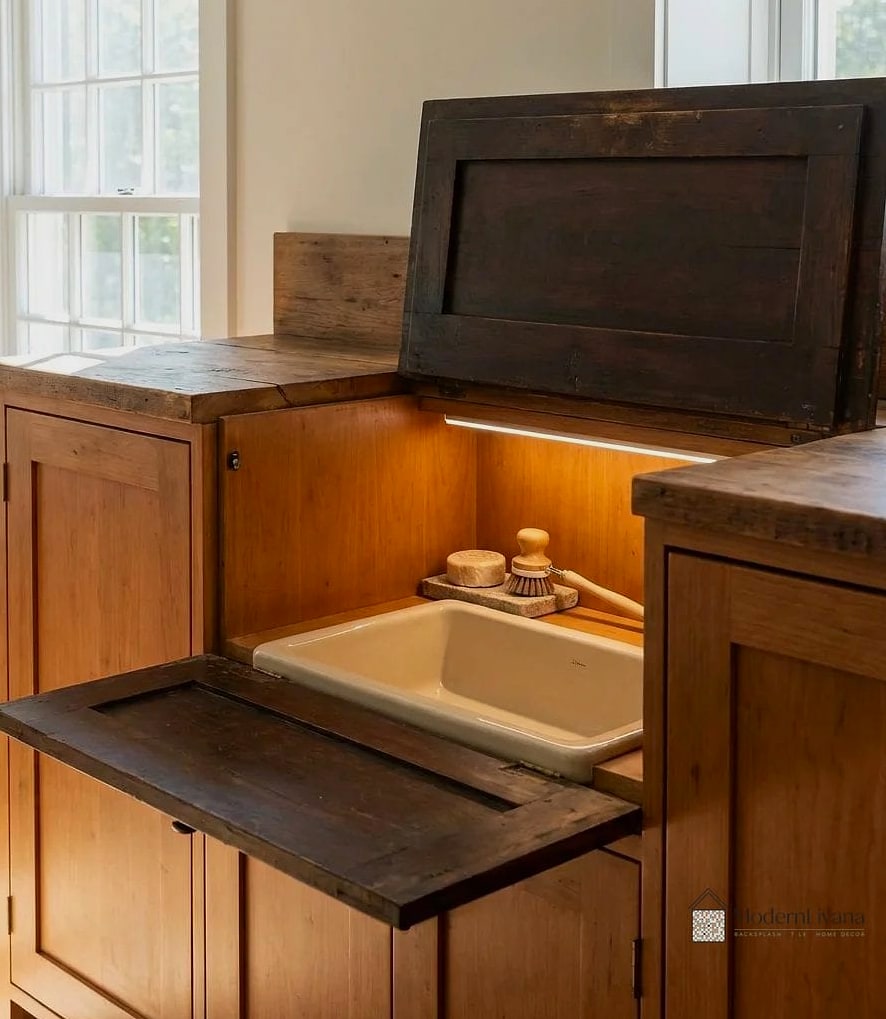 26 Kitchen Sink Ideas That Will Transform Your Space 23 Minimalist Sink with Hidden Accessories