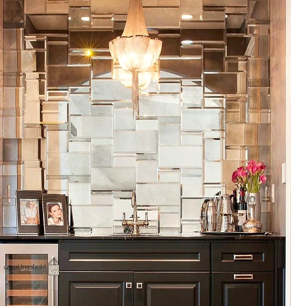 Mirrored Glass Backsplash