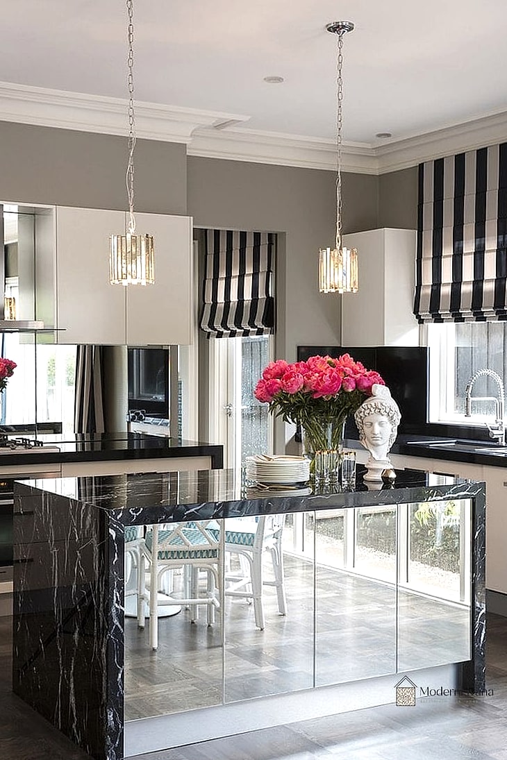 Mirrored Kitchen Islands for Small Spaces