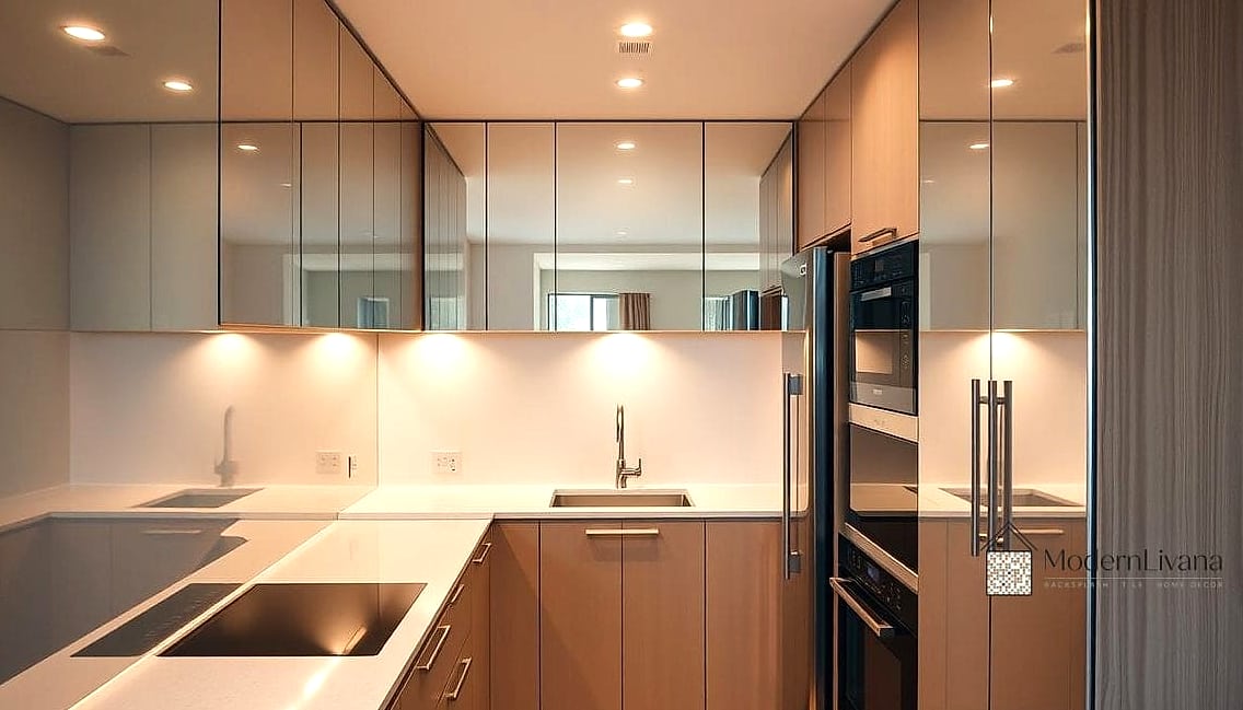A Mirror or Mirrored Backsplash Accent