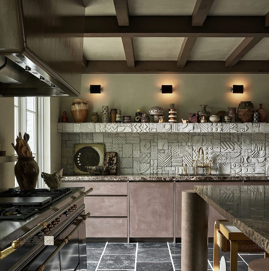 29 Kitchen Backsplash Ideas From Homes We Absolutely Love 26 Mixed Metal and Glass Mosaic