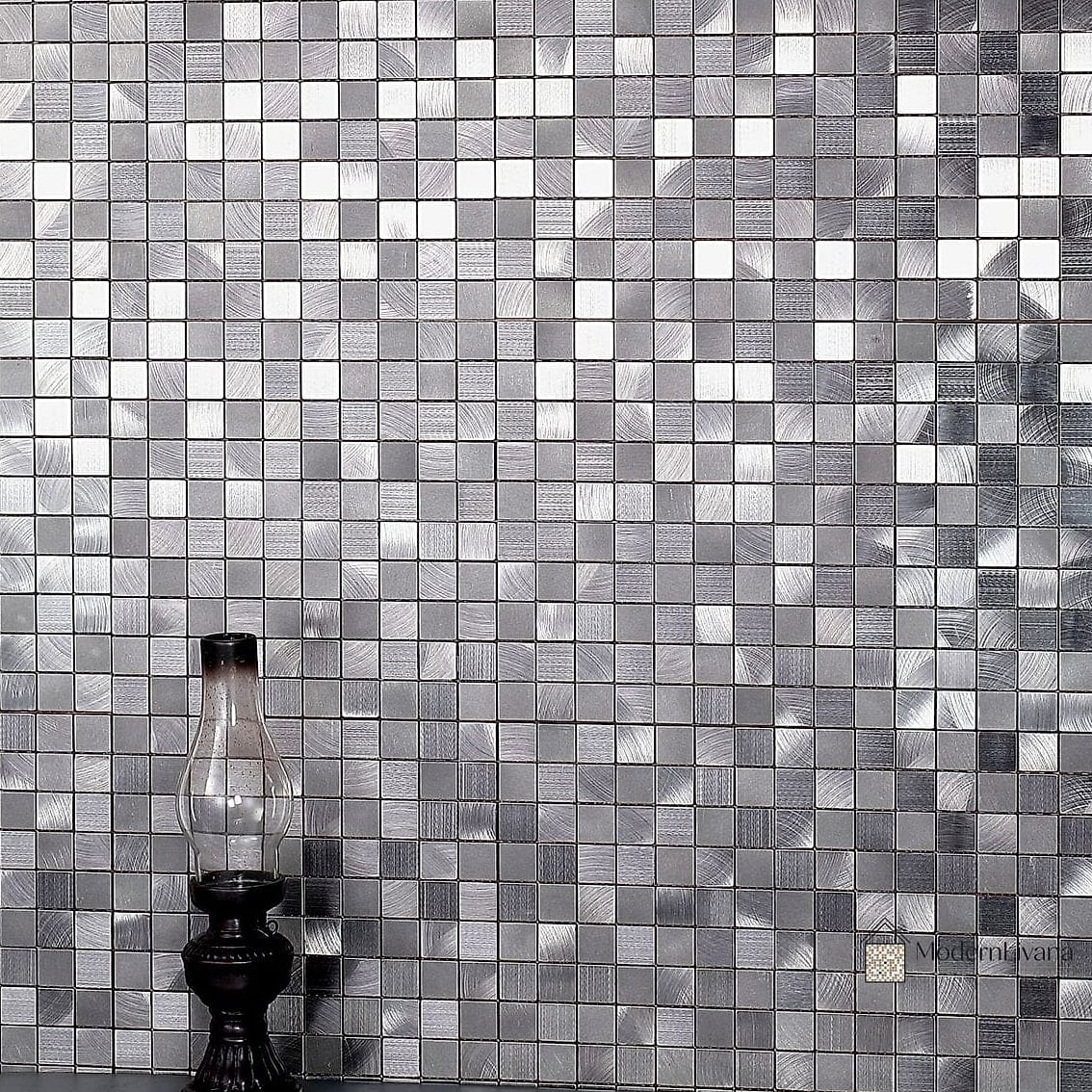 27 Silver Tile Ideas Trending on Pinterest This Year 11 Mixed Silver Mosaic Strip