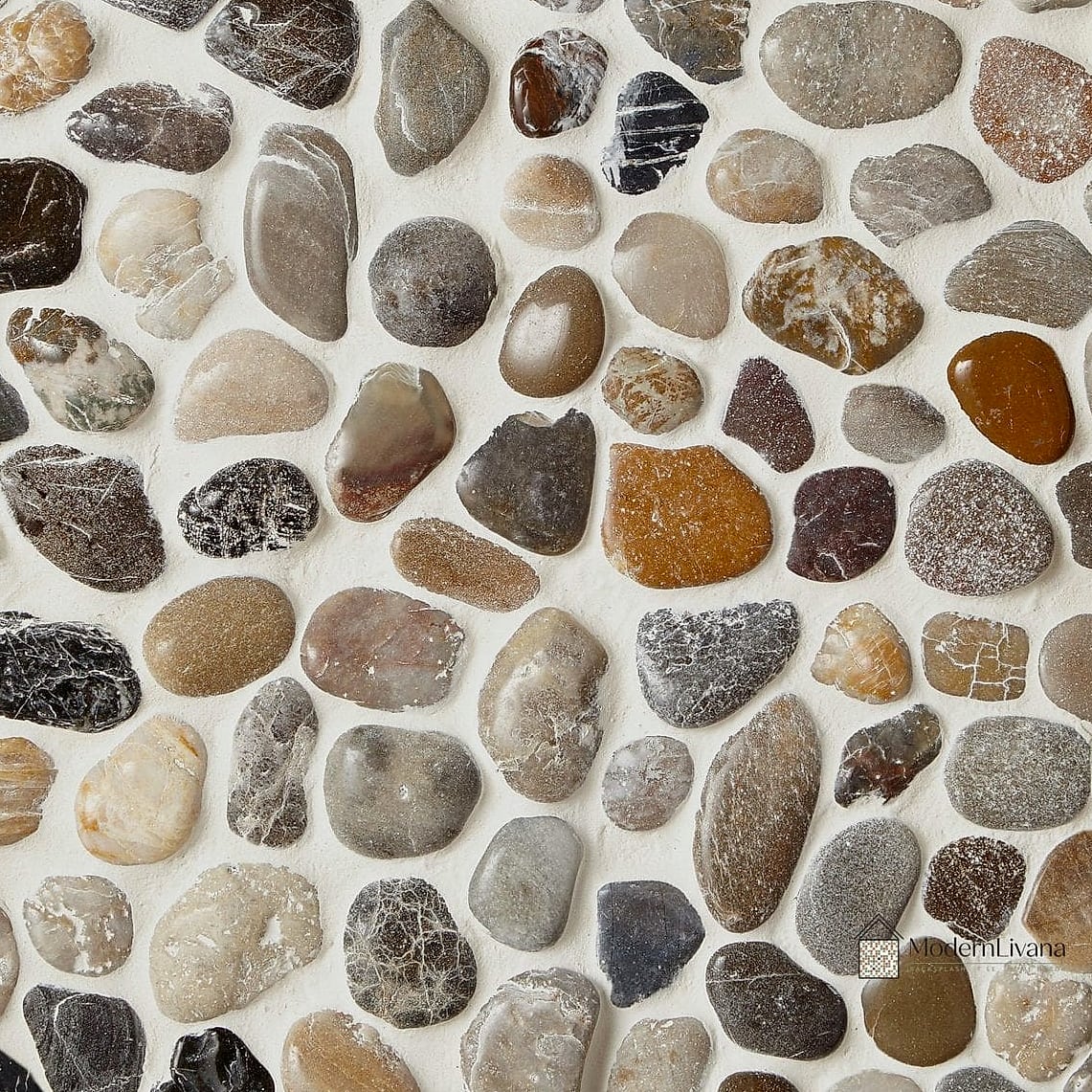 Mixed Stone Mosaic Shower Floor