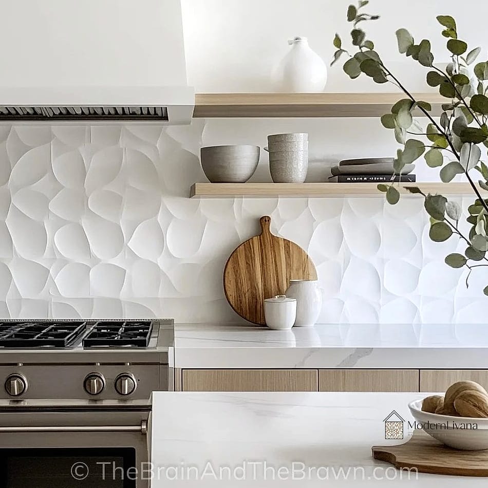 27 White Quartz Backsplash Ideas for Every Home Style and Budget 20 Mix Quartz with Textured Tile