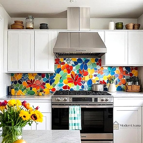 Mosaic Tile Kitchen Ceiling Accent