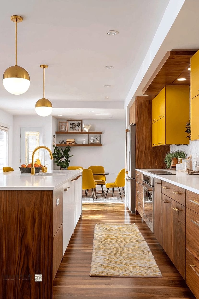 Mustard Yellow Cabinet Accents