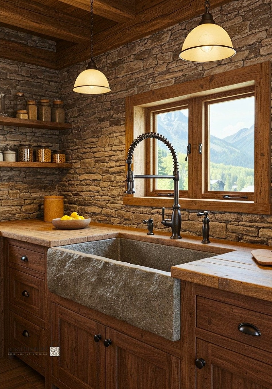26 Kitchen Sink Ideas That Will Transform Your Space 19 Natural Stone Surround