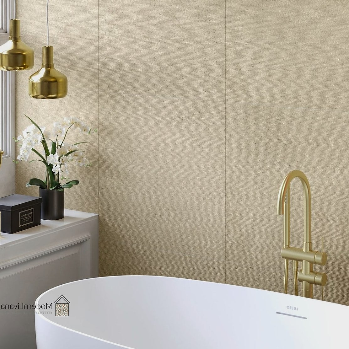 Neutral Beige Porcelain Tile for Warm Interiors