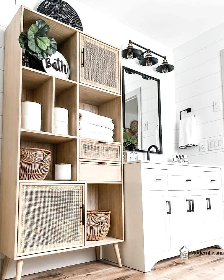 Open Shelving with Natural Accents