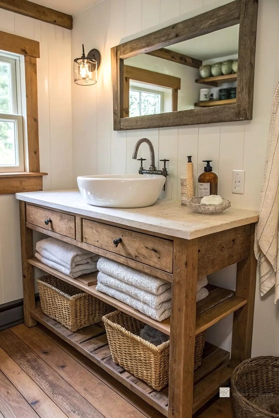 Open Shelving With Woven Baskets