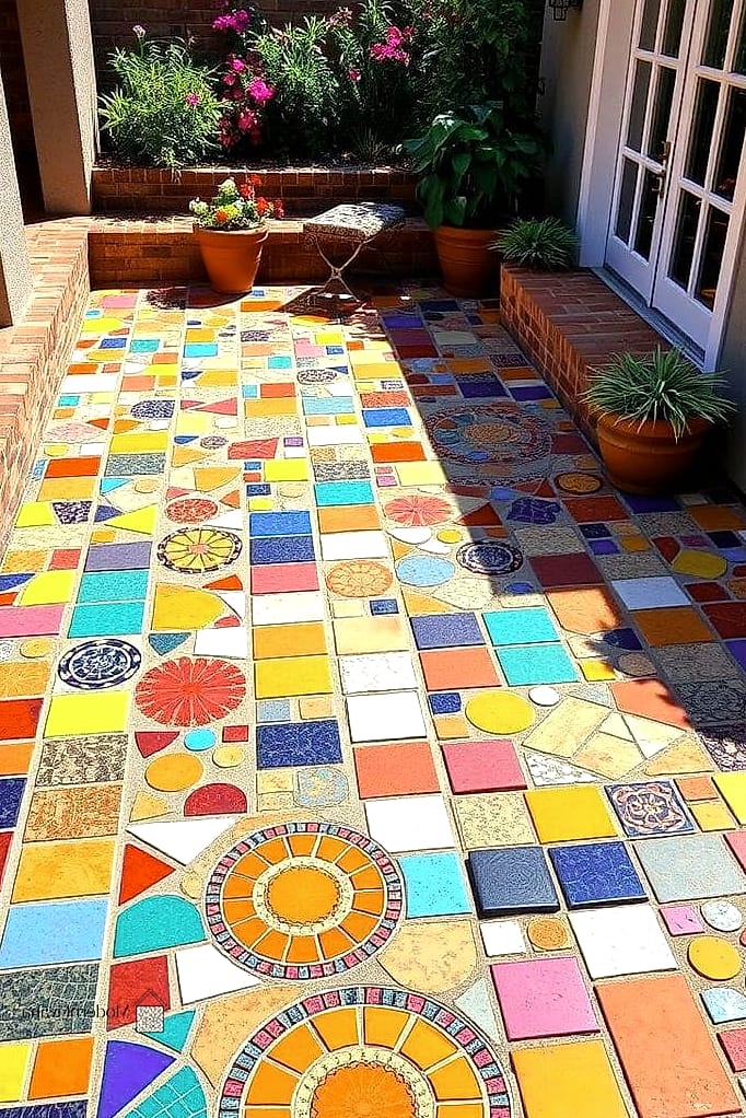 Outdoor Mosaic Patio Accent