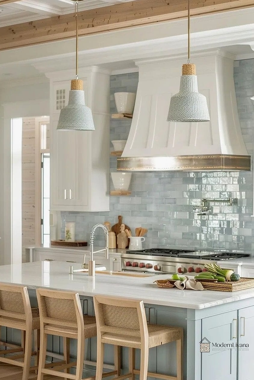 Pale Blue Herringbone Tile