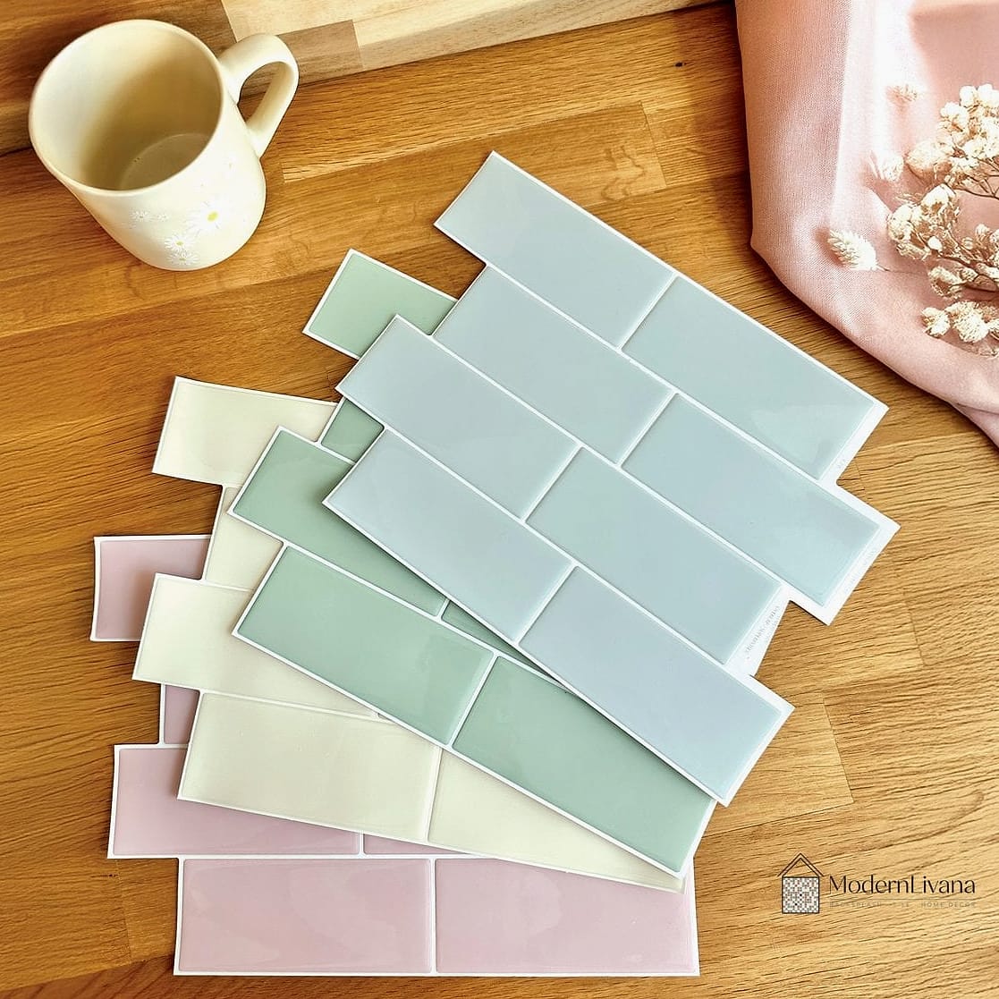 Pastel Glass Tile for a Vintage-Inspired Kitchen