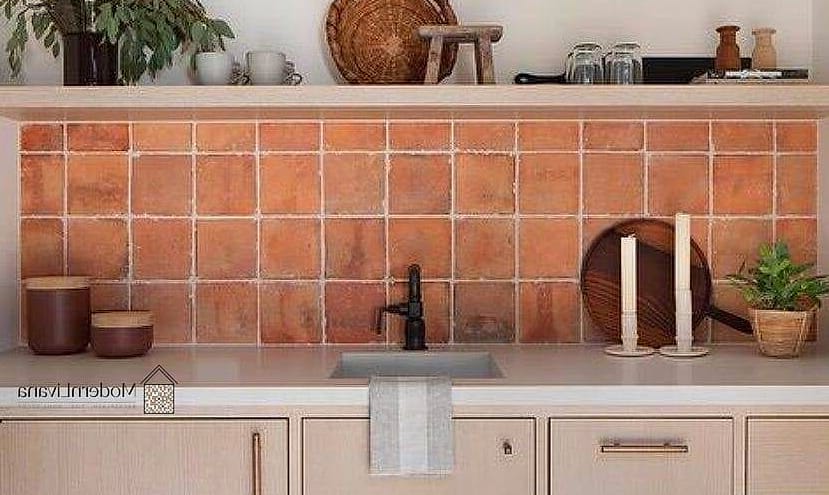 Peel-and-Stick Terracotta Tile Backsplash