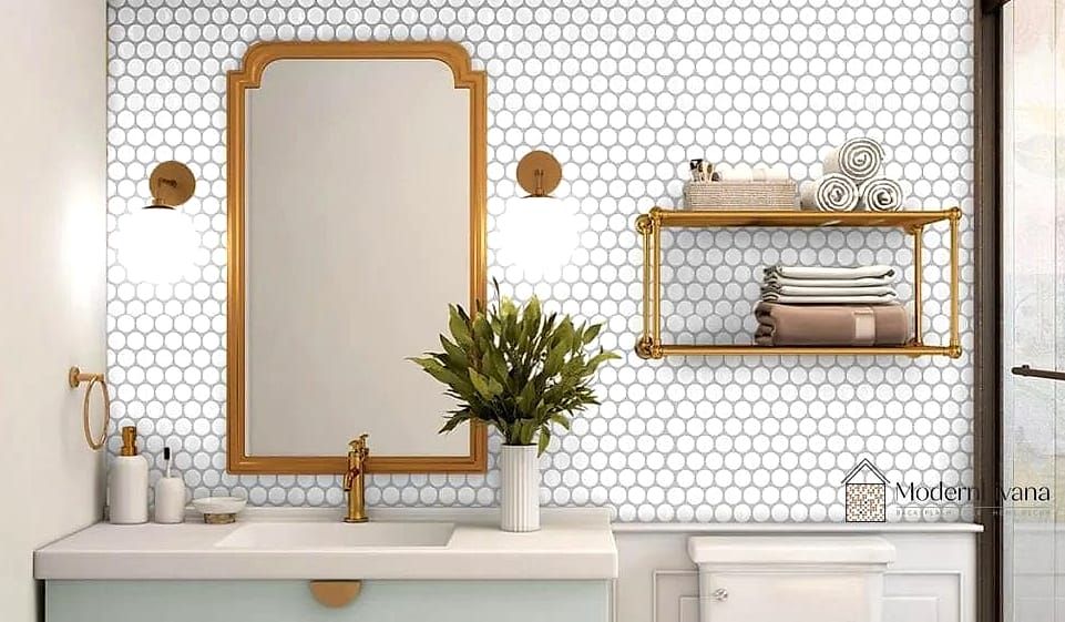 Peel-and-Stick White Penny Tile for Budget Updates