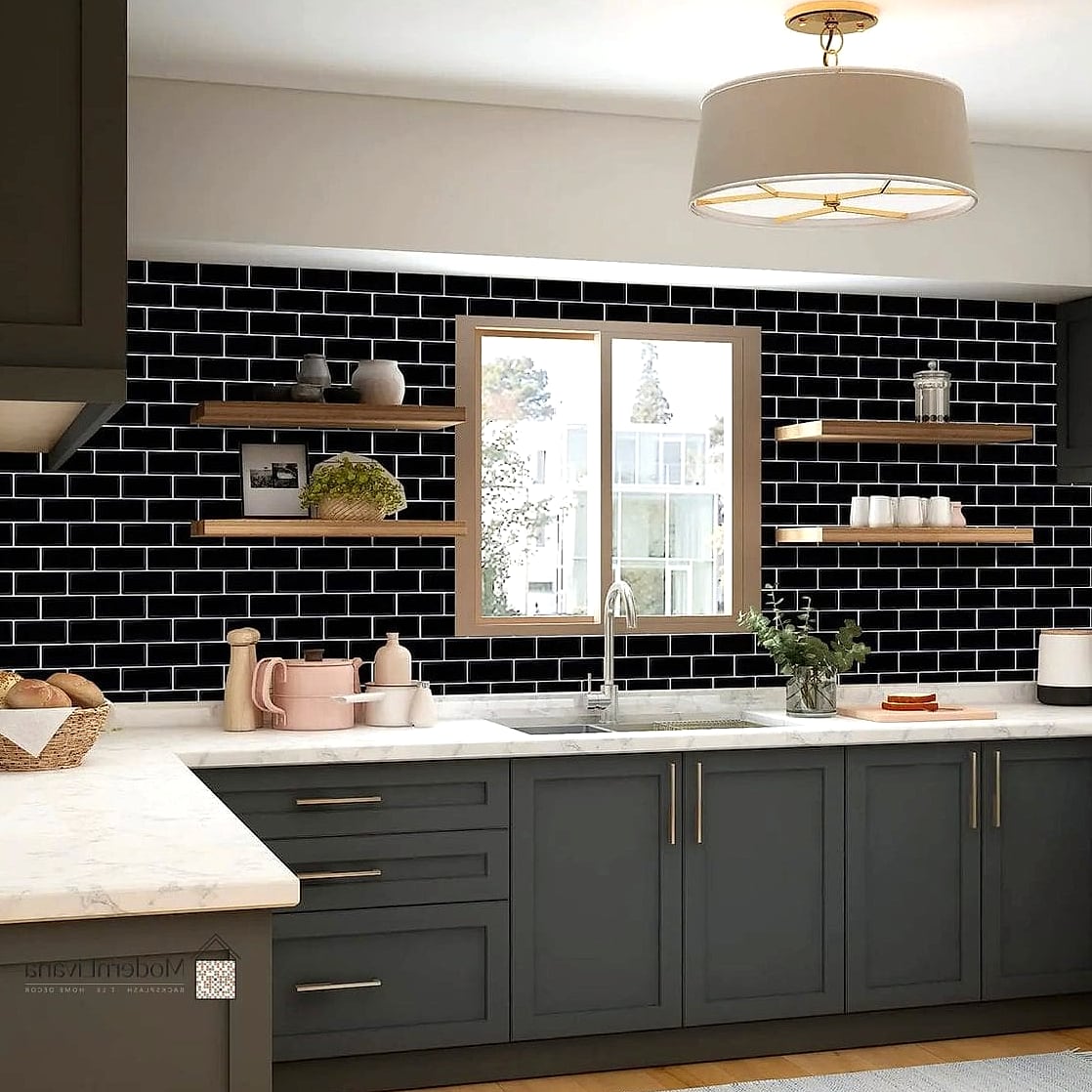 Peel-and-Stick Marble Look Panels