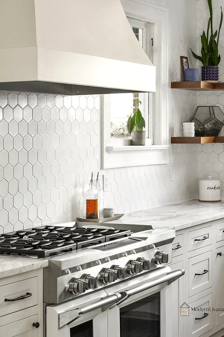 Picture-Frame Hex Accent Behind the Range