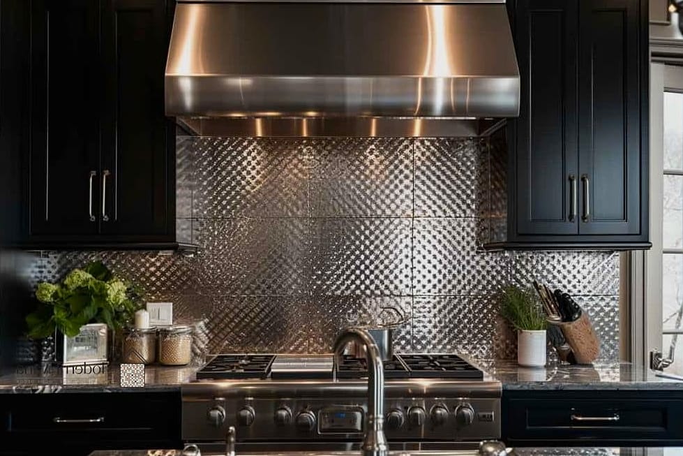Polished Stainless Steel Backsplash