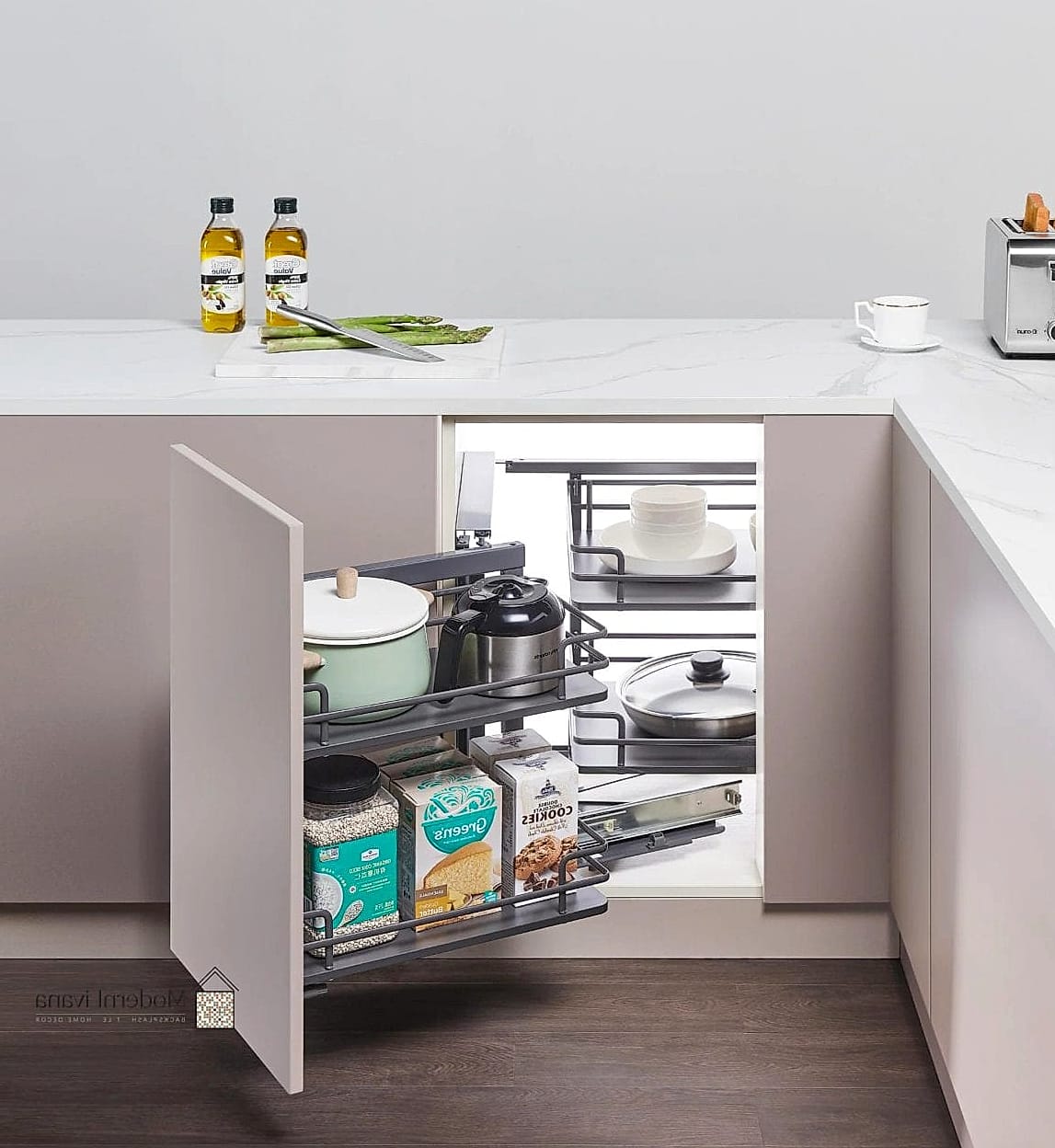 Pull-Out Corner Cabinets