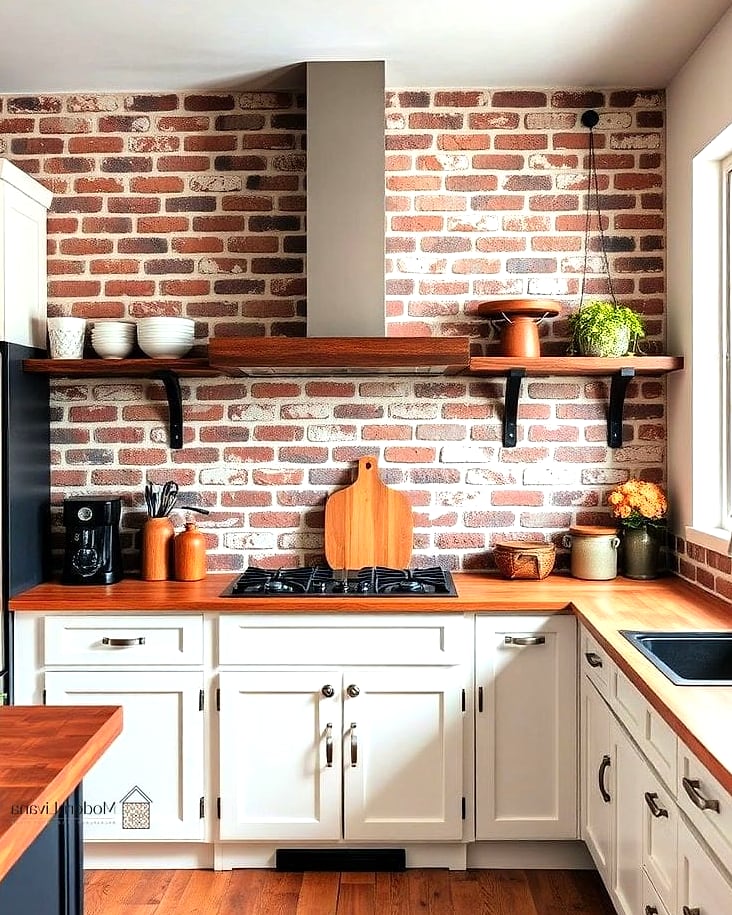 Reclaimed Brick Backsplash