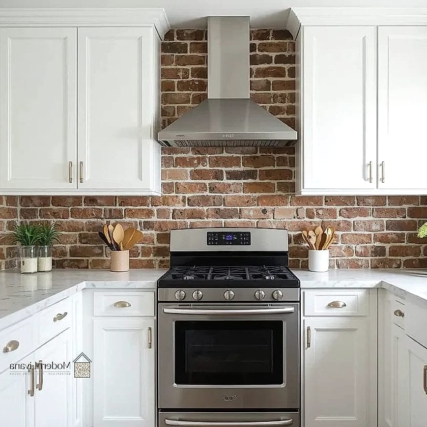Reclaimed Brick Backsplash