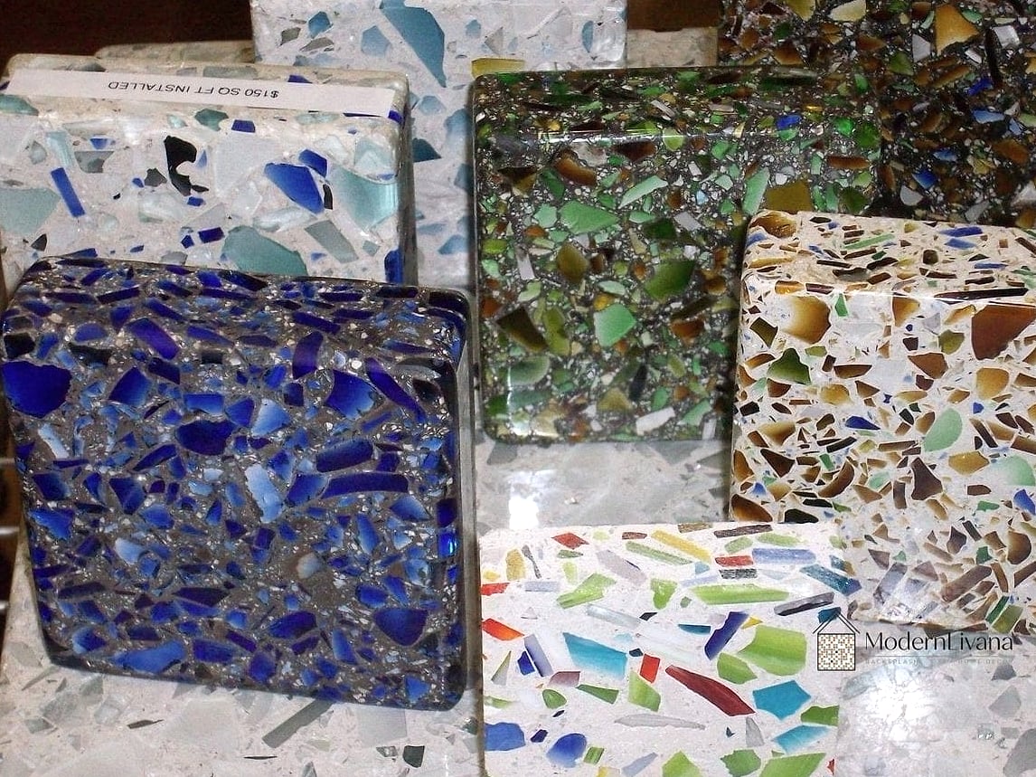 Recycled Glass Tile for an Eco-Friendly Kitchen