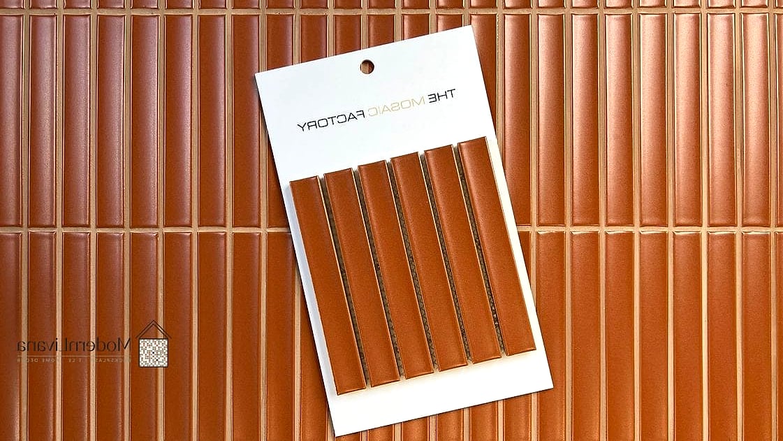 Rust Orange Kitchen Feature Wall