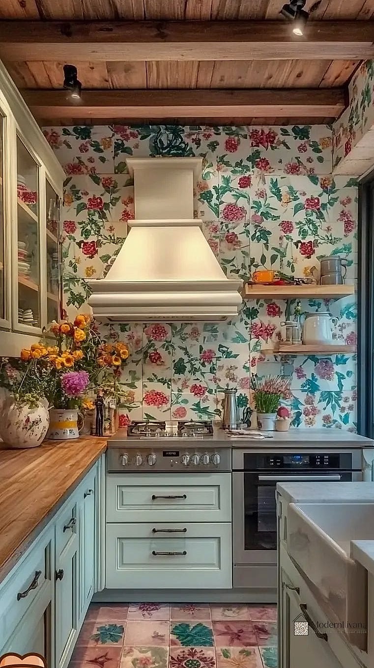 Seasonal Floral Kitchen Styling