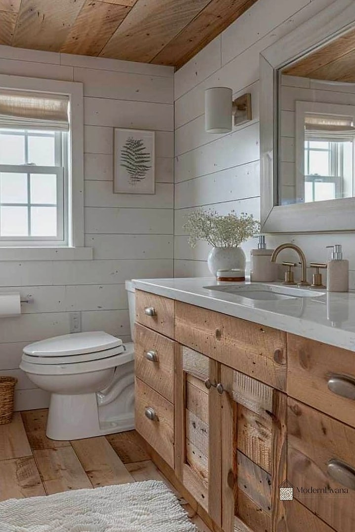 Shiplap Walls With a Whitewashed Finish