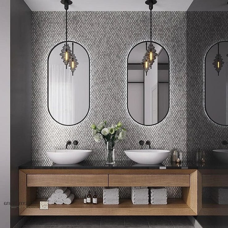 27 Silver Tile Ideas Trending on Pinterest This Year 21 Silver Tile with Wood Accents