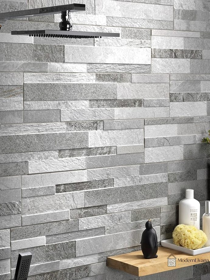 Slate Feature Wall with Floating Shelves