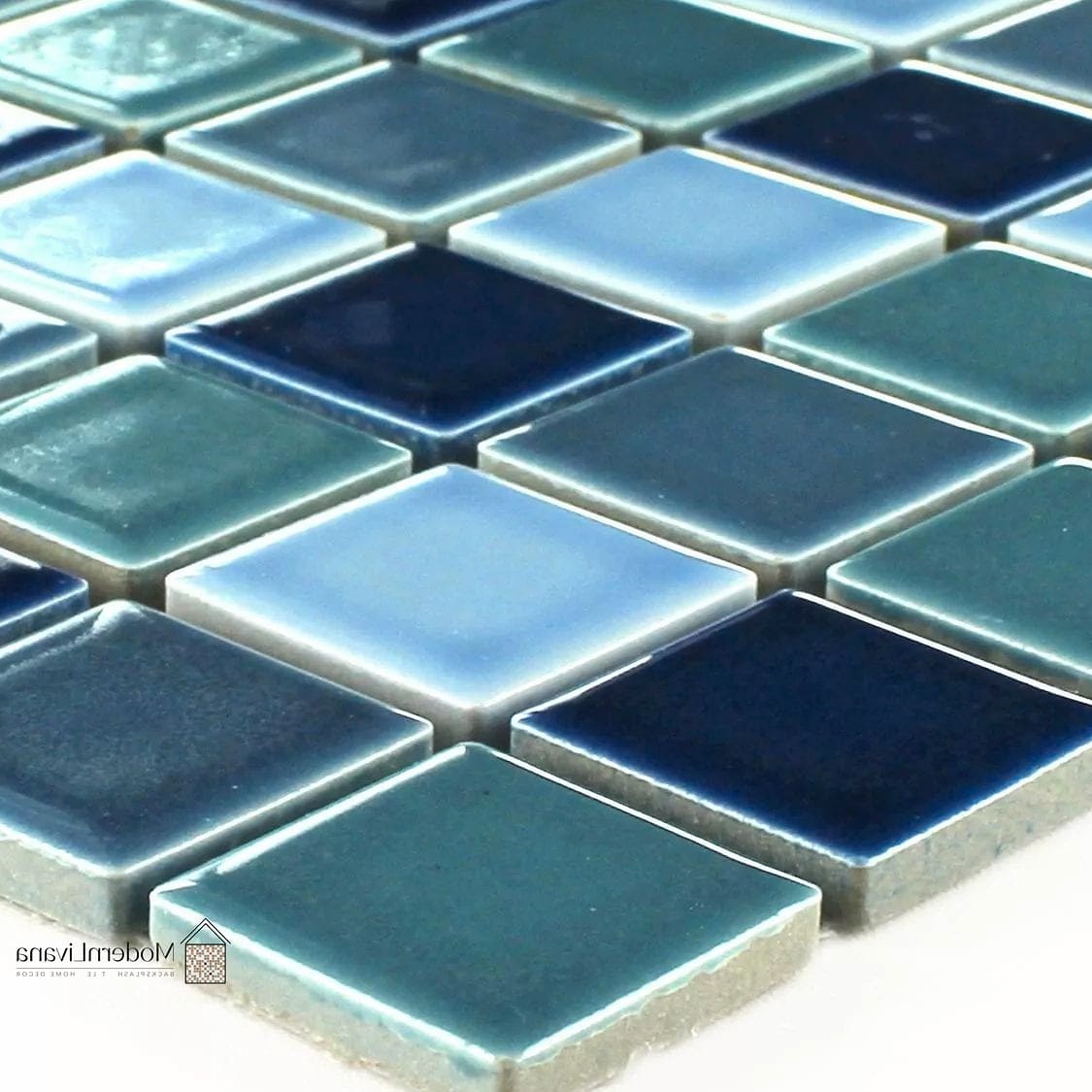 27 Blue Mosaic Tile Ideas From Homes We Absolutely Love 10 Small-Format Blue Mosaic Kitchen Island Backsplash