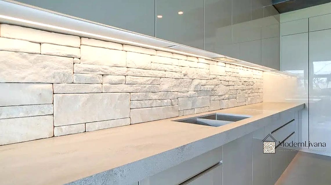 Small-Format Stone Subway Tile for a Budget-Friendly Update