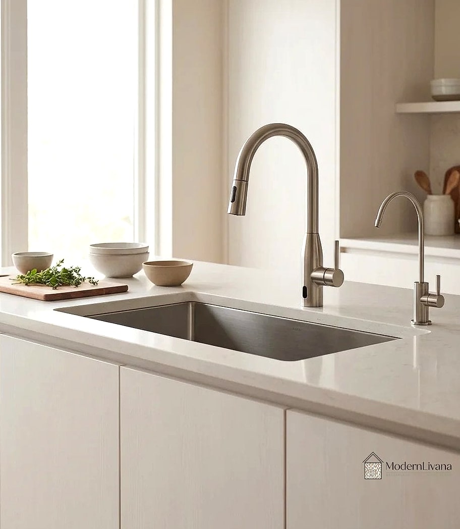 26 Kitchen Sink Ideas That Will Transform Your Space 17 Smart Touchless Faucet