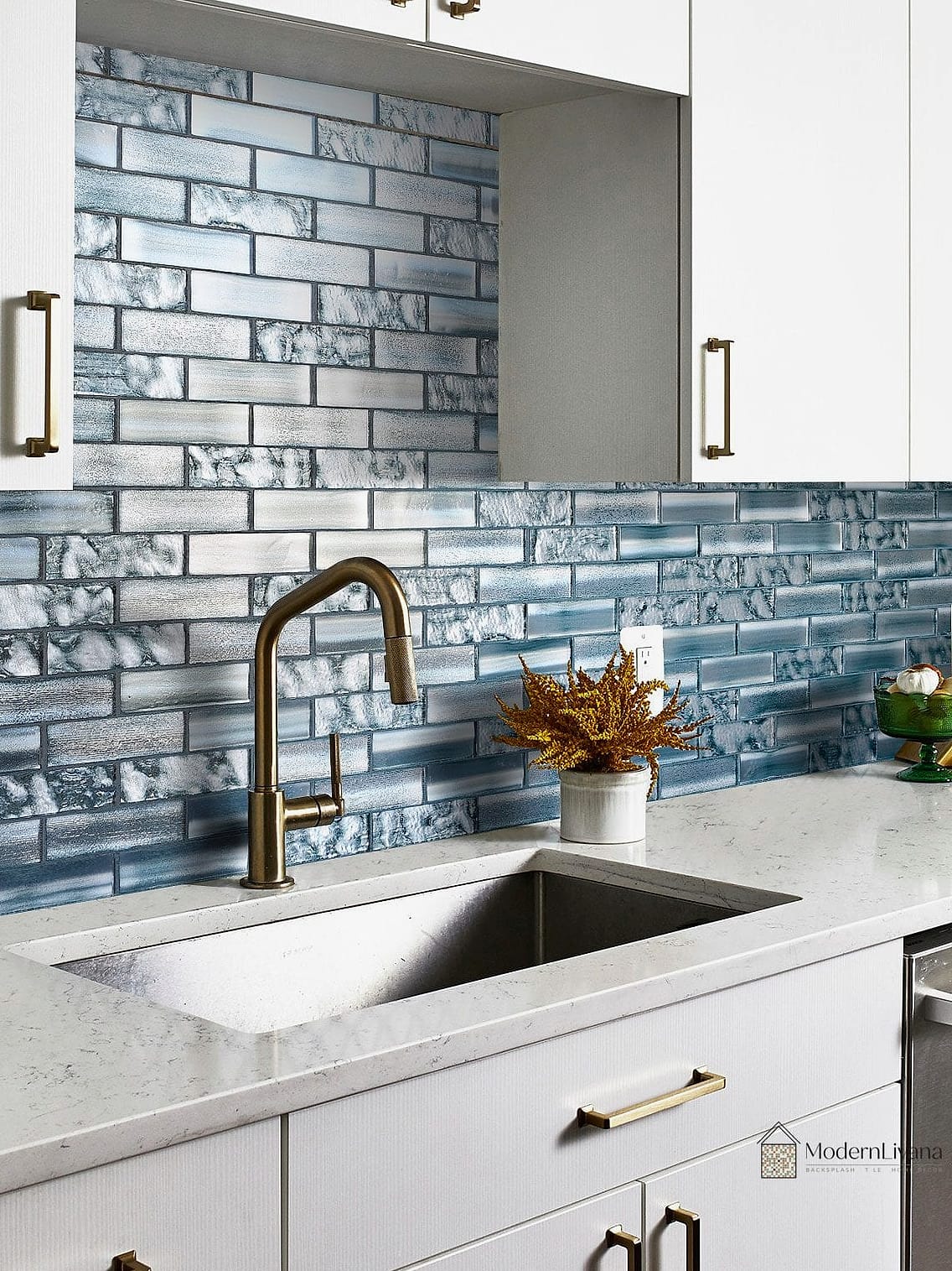 Soft Blue Handmade Look Tile