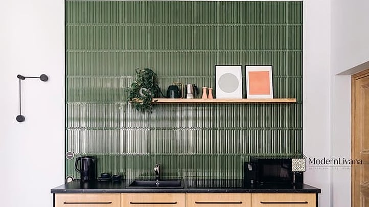 Soft Green Vertical Tile for a Natural Feel