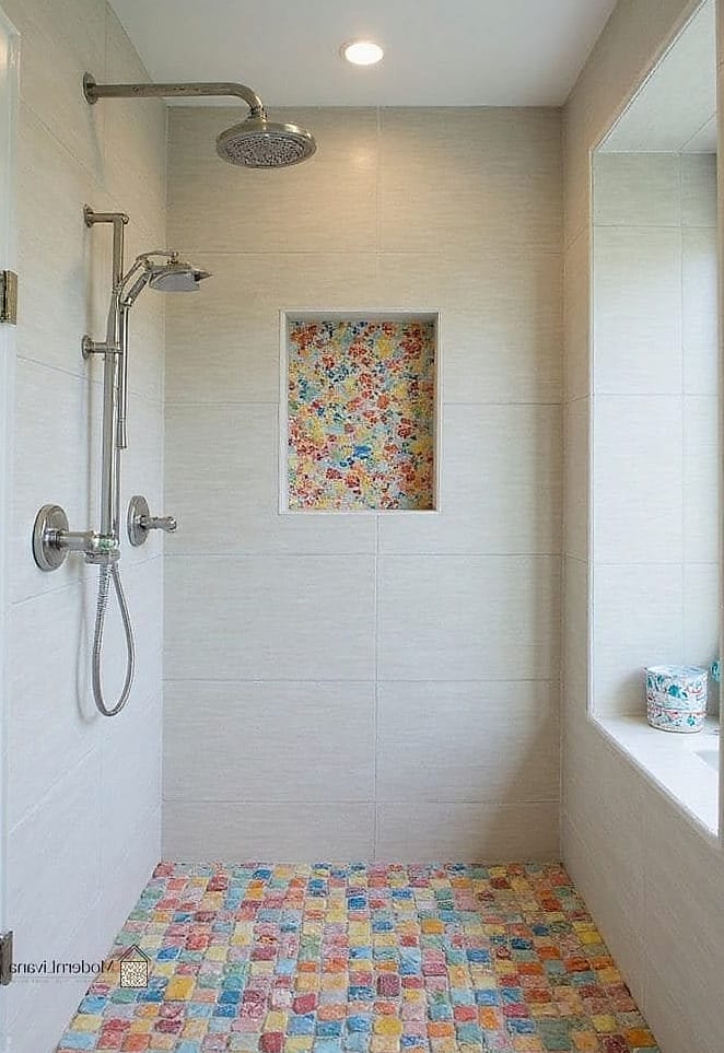 Soft Pastel Mosaic Bathroom Walls