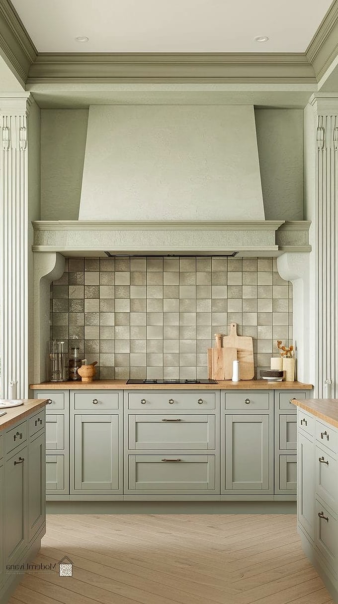 Soft Sage Green Tile