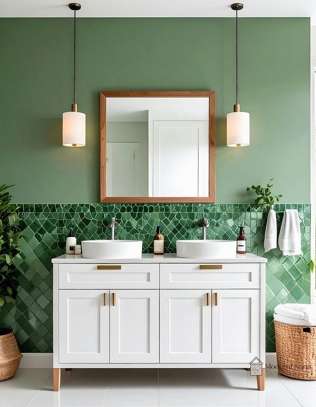 Soft Sage Green Ceramic Tile