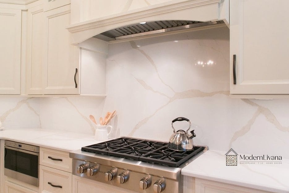 Solid Quartz Backsplash