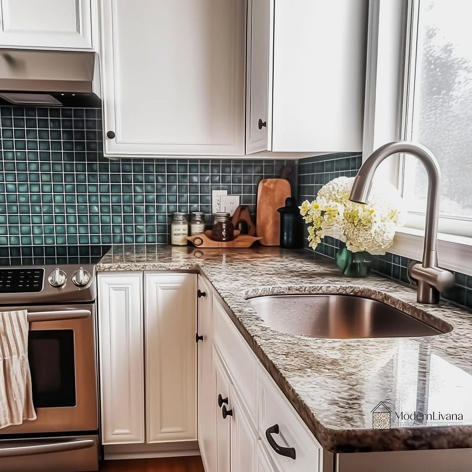 Square Tile Kitchen Backsplash
