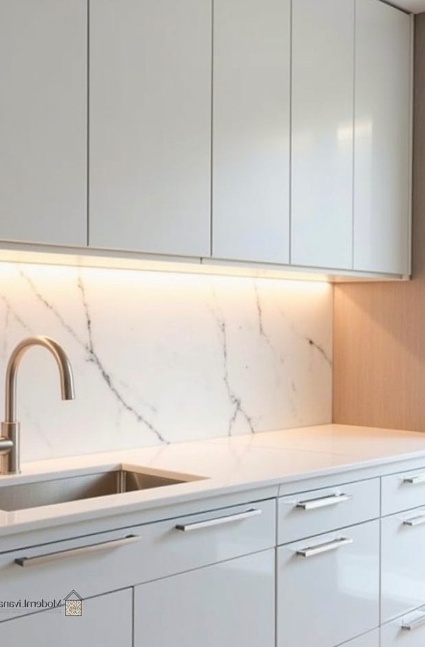 Stainless Steel and White Quartz