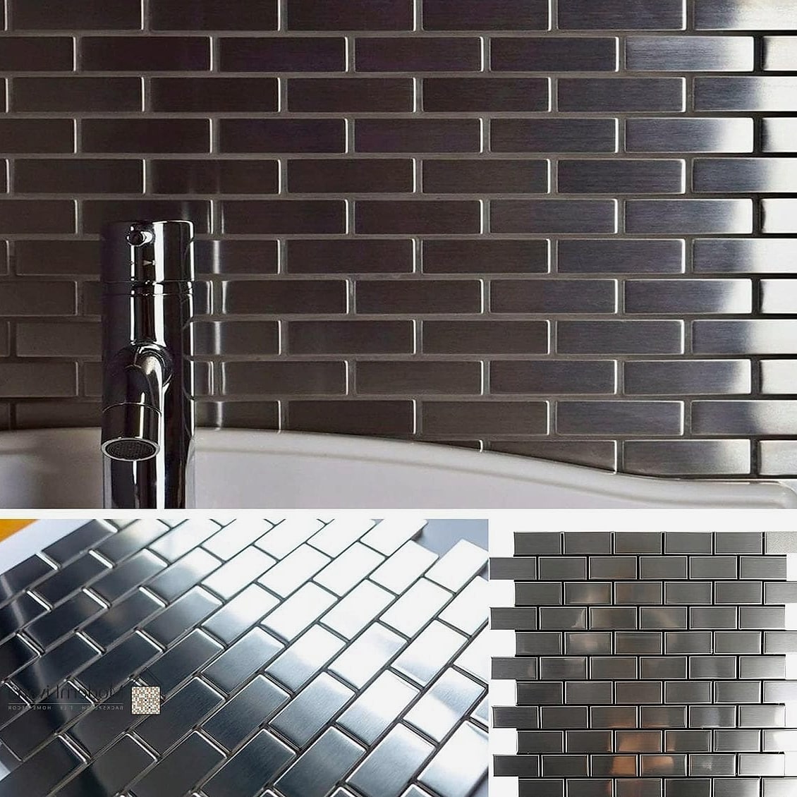 Stainless Steel Peel-and-Stick Backsplash