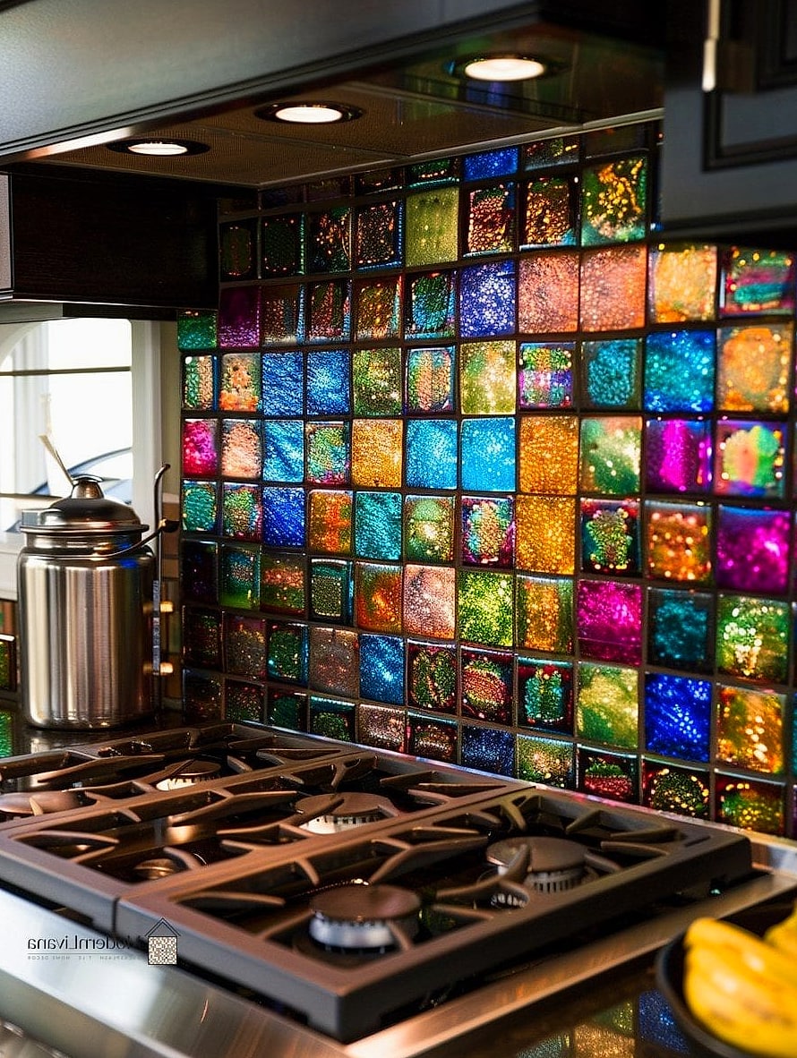 Stainless Steel With Colorful Cabinets