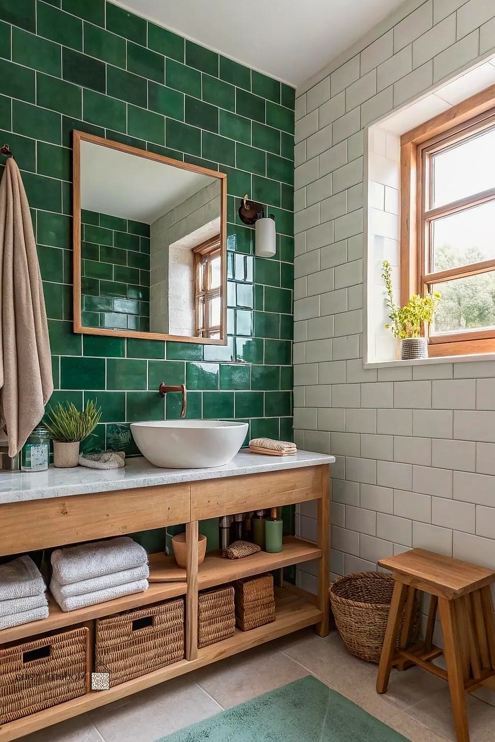 Subway Tile Pet Feeding Station Backsplash