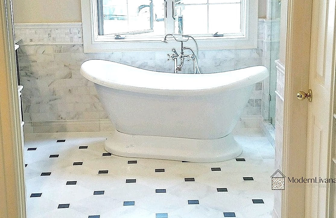 Subway Tile Around a Freestanding Tub